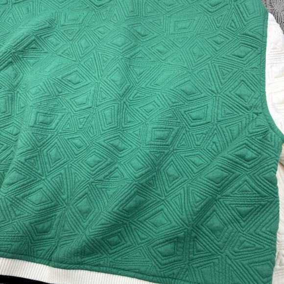 THML Women’s Lainey Quilted Varsity Style Kelly Green & Cream Jacket Size Large - Picture 12 of 12